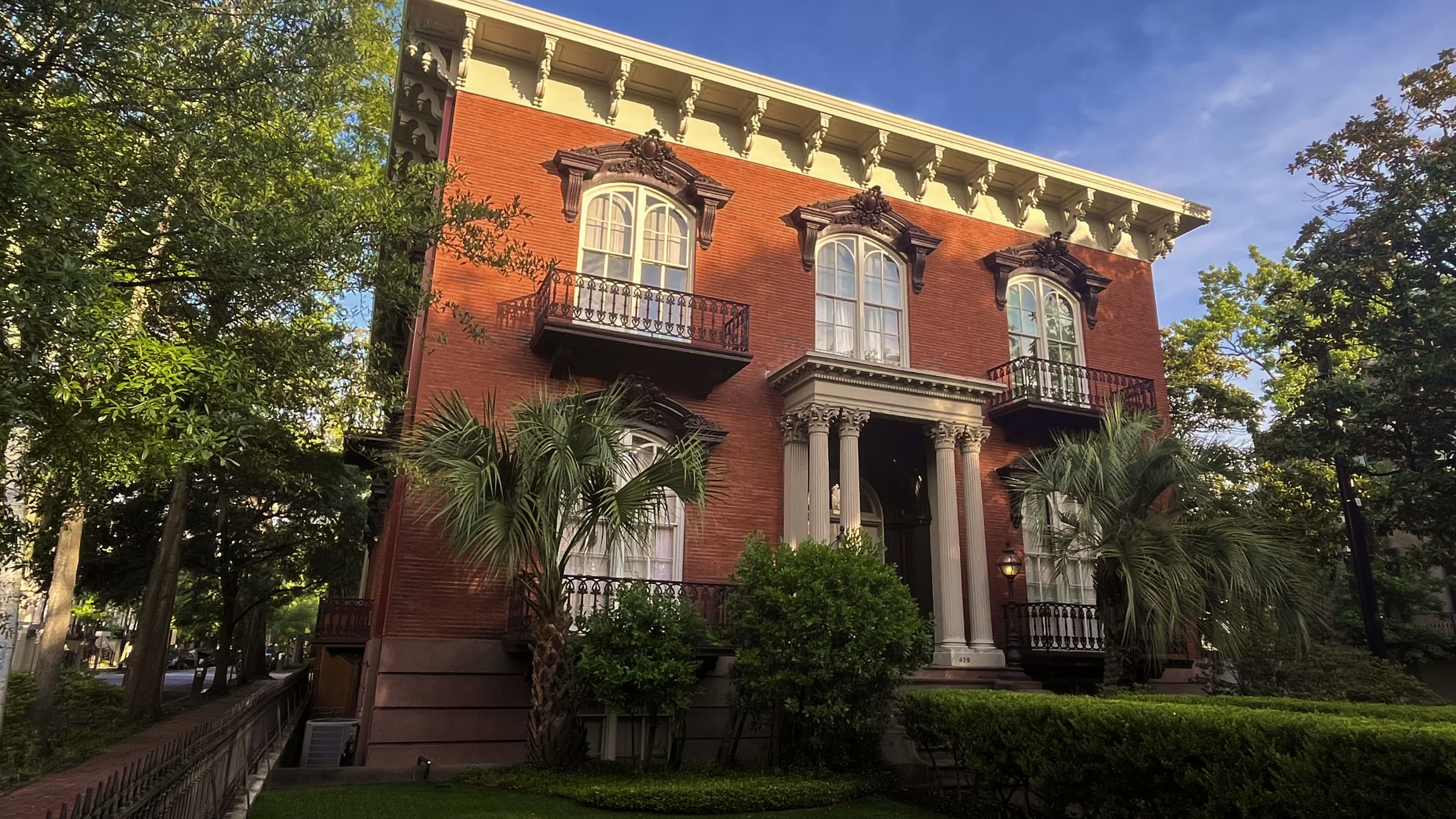 The facade from Monterey Square